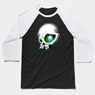 Green eye skull Baseball T-Shirt